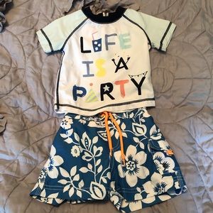Coordinated Infant Rashguard and Swim Trunk Bundle